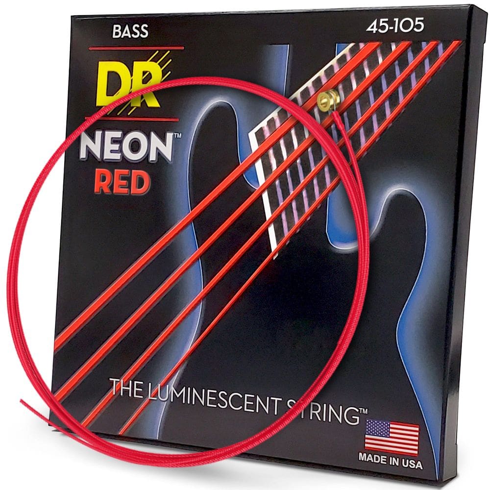 Cordas para baixo DR Hi-Def Neon Red Medium NRB-45