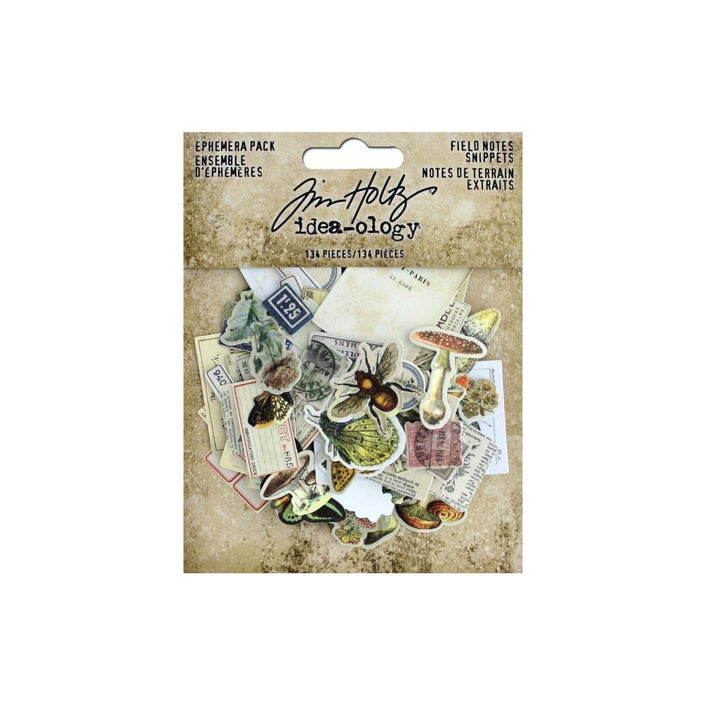 Scrapbooking, coisas efêmeras de Tim Holtz, trechos de ideologia, notas de campo