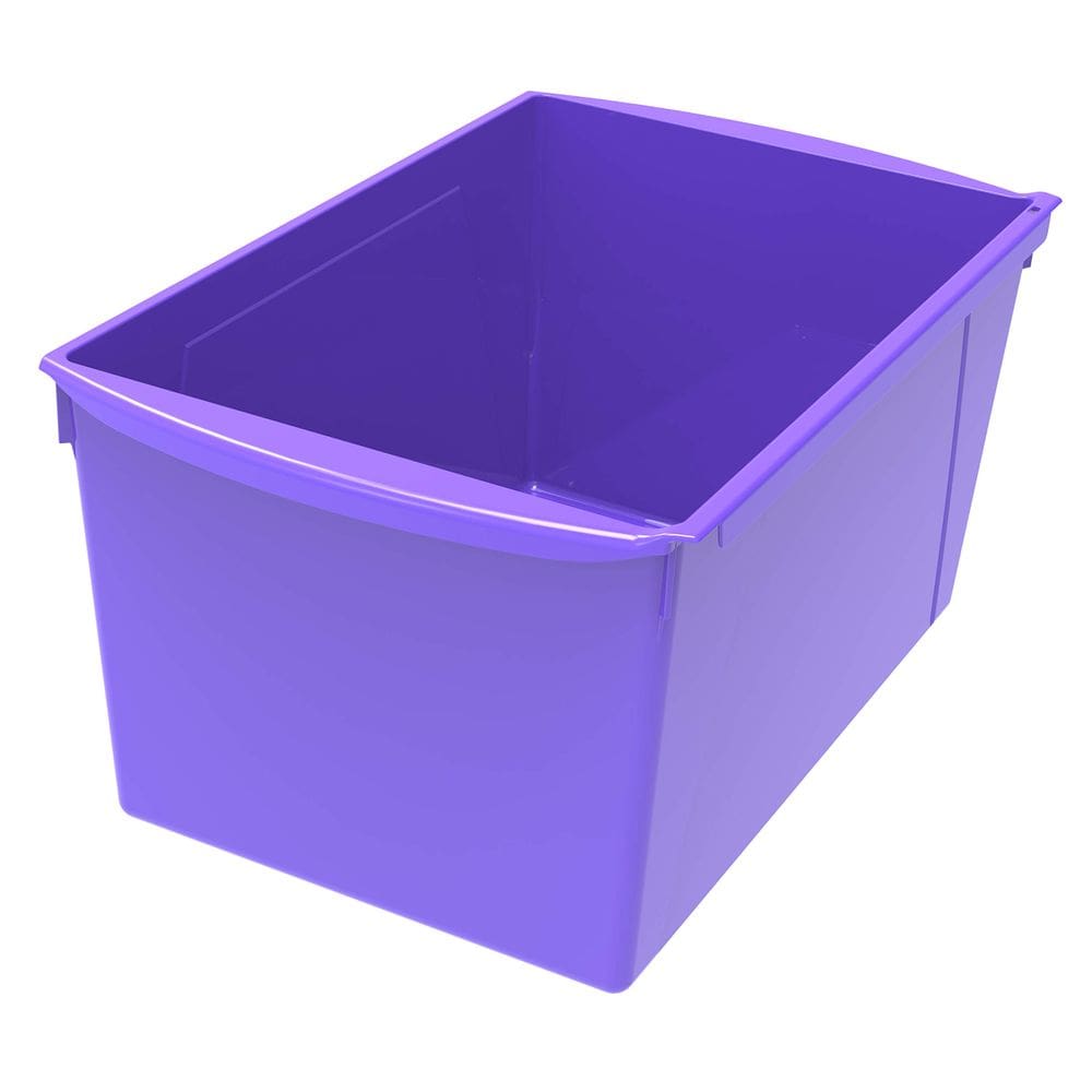 Caixote de livros Storex, plástico interligado extra grande, roxo