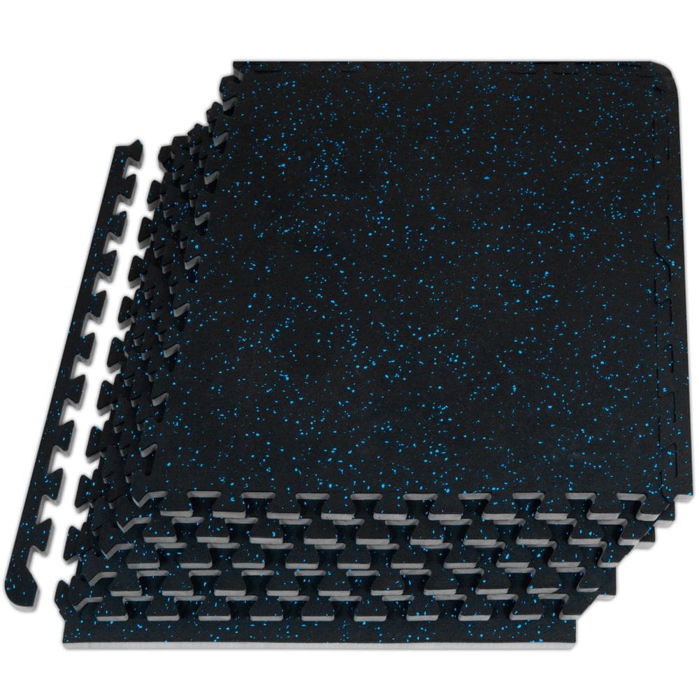 Tapete de quebra-cabeça para exercícios ProSourceFit Rubber Top 1,27 cm 24 m² azul