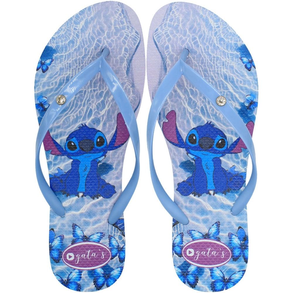 Chinelo de Dedo Feminino Gata`s Tira Fina Estampado