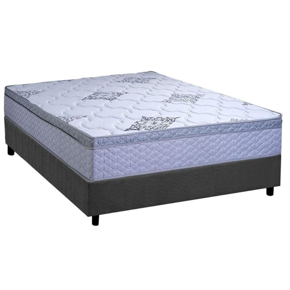 Conjunto Box Casal: Colchão Espuma Paropas D28 Gold Extra Gray + Base CRC Suede Gray (138x188)