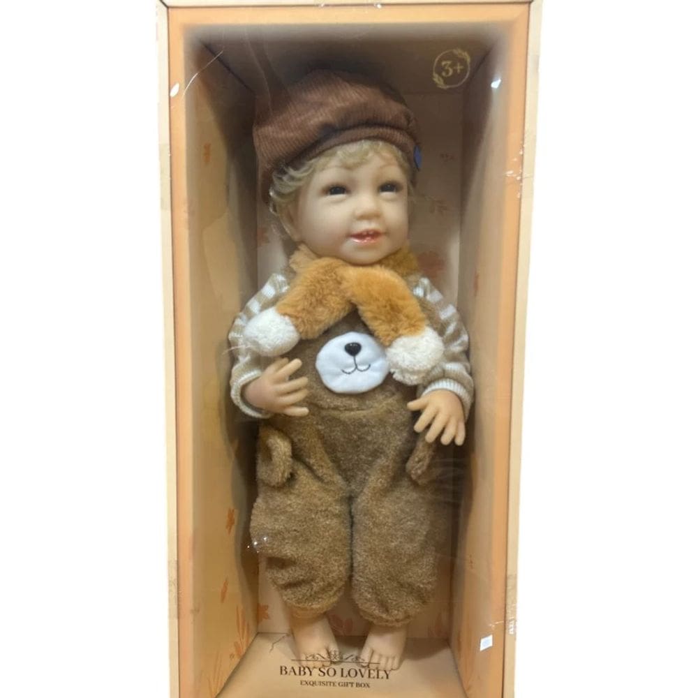 Boneca Baby So Lovely 45cm – Roupa de Ursinho Marrom com Boina – Brinquedo Infantil Toys Import