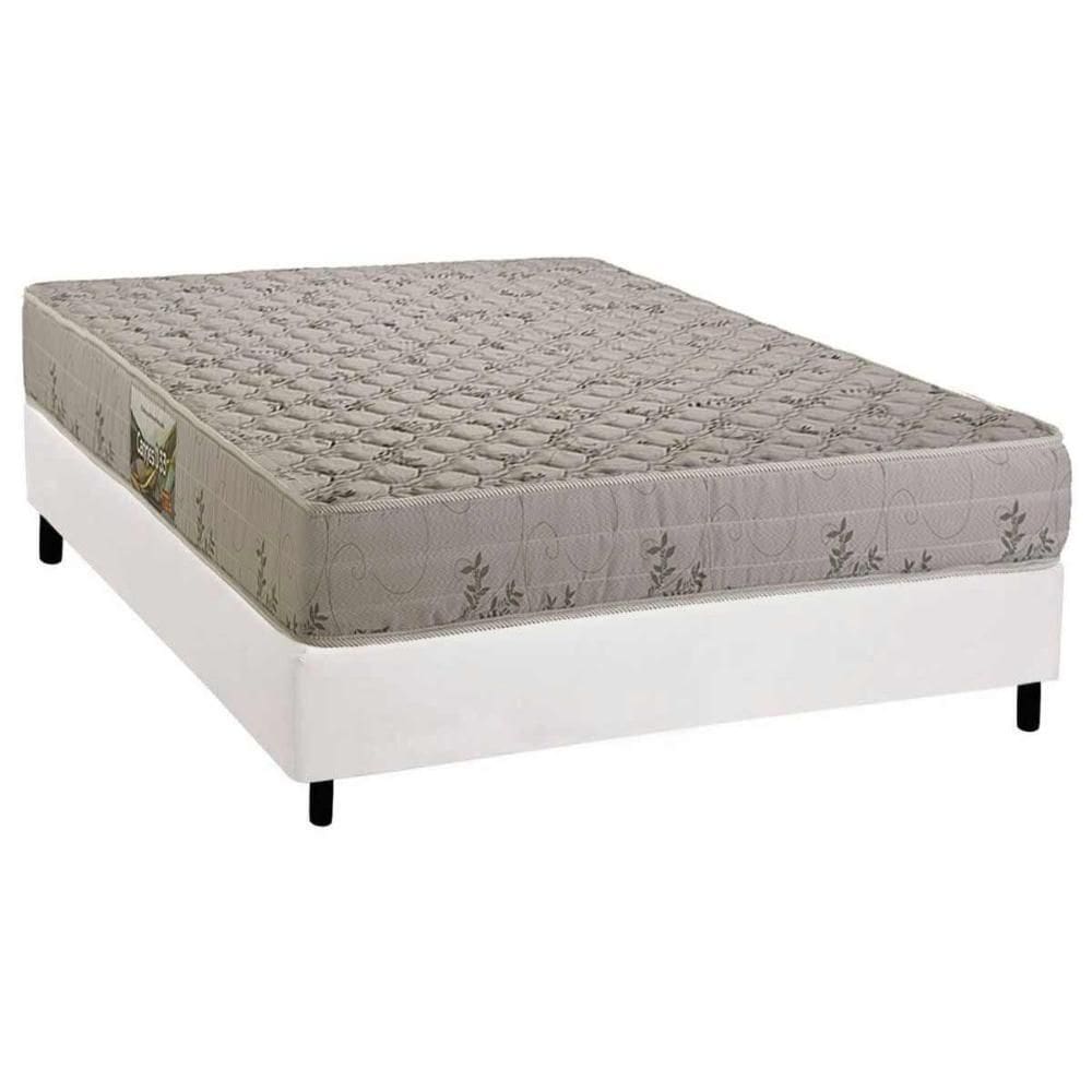 Cama Box Casal: Colchão Espuma D33 Herval Cannes + Base CRC Corano White (138x188)