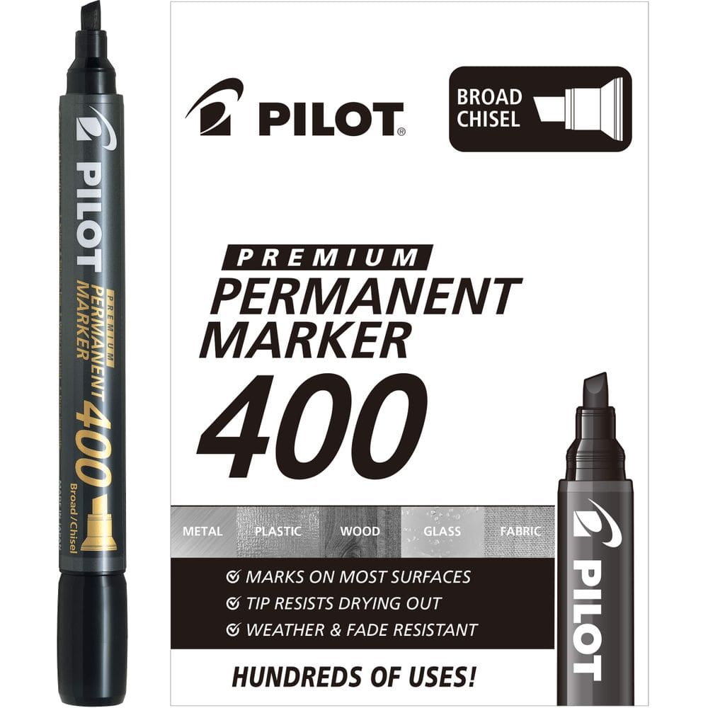 Marcadores permanentes PILOT Premium 400 Broad Chisel Tip x12