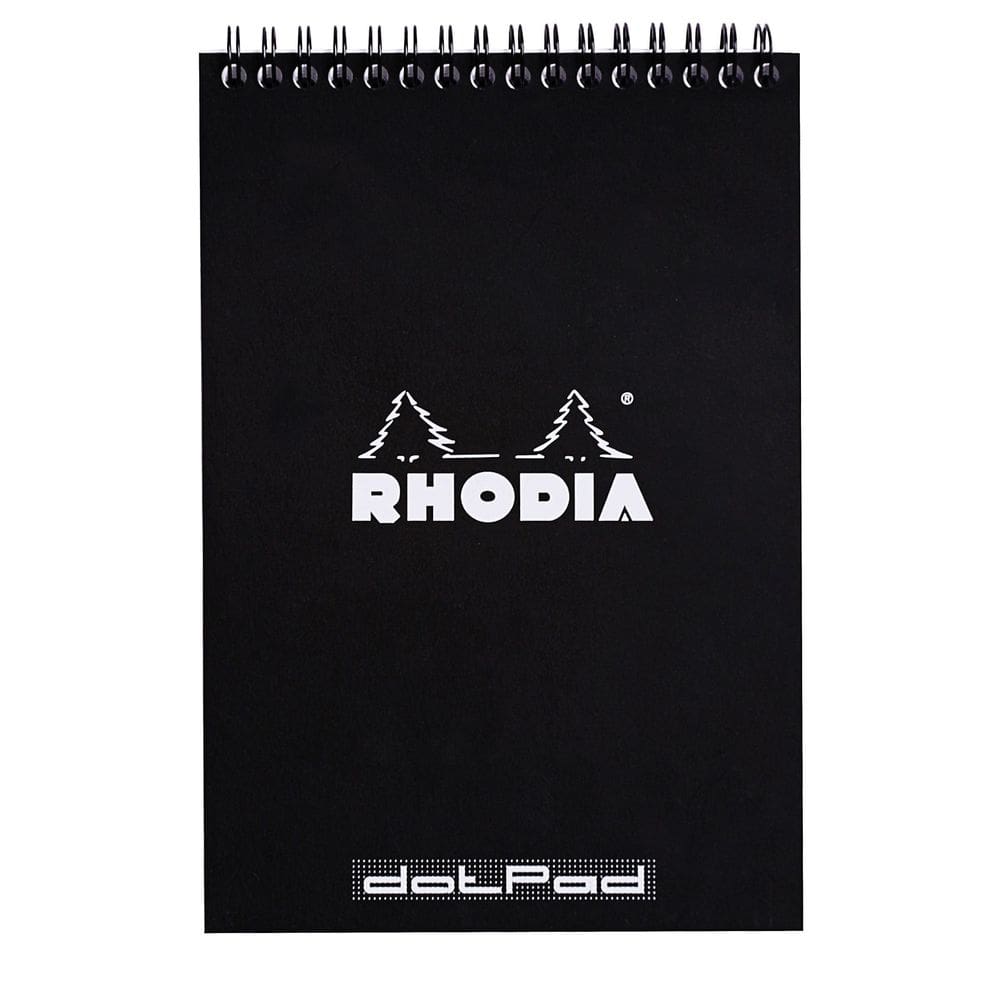 Bloco de notas Rhodia Wirebound A5 Dot 80g 80 folhas preto