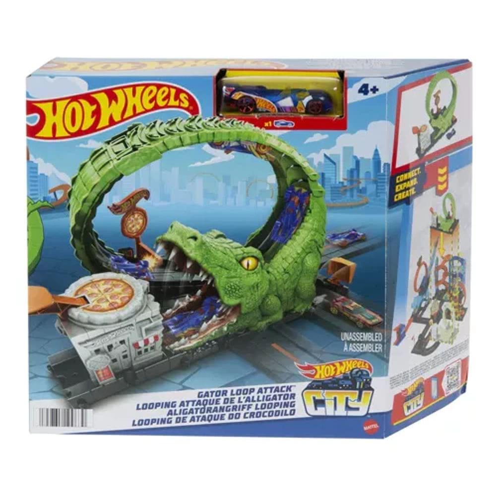 Pista Looping De Ataque Do Crocodilo Hot Wheels City - Mattel HKX39