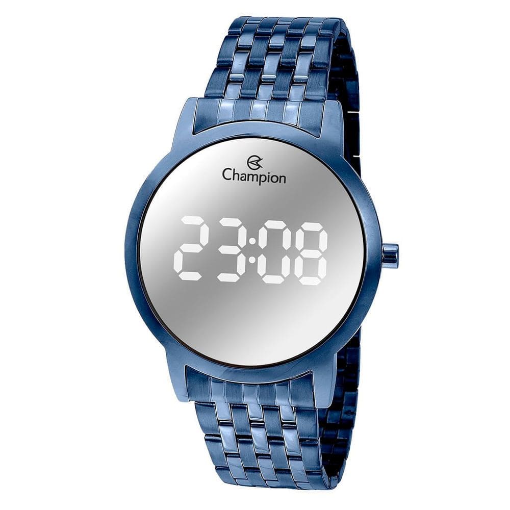 Relógio CHAMPION feminino digital azul espelhado CH40099F