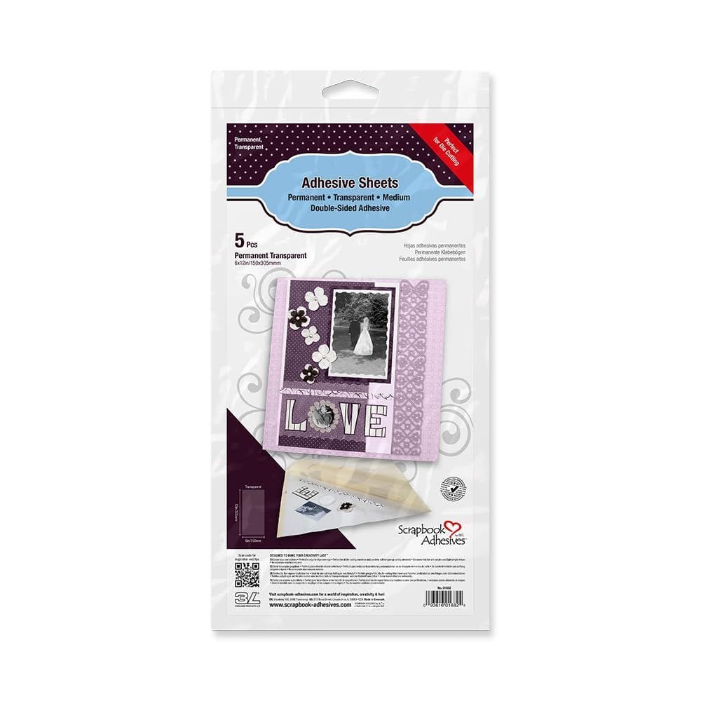 Folhas adesivas Adesivos para álbum de recortes 3L, 6x12in, pacote com 5