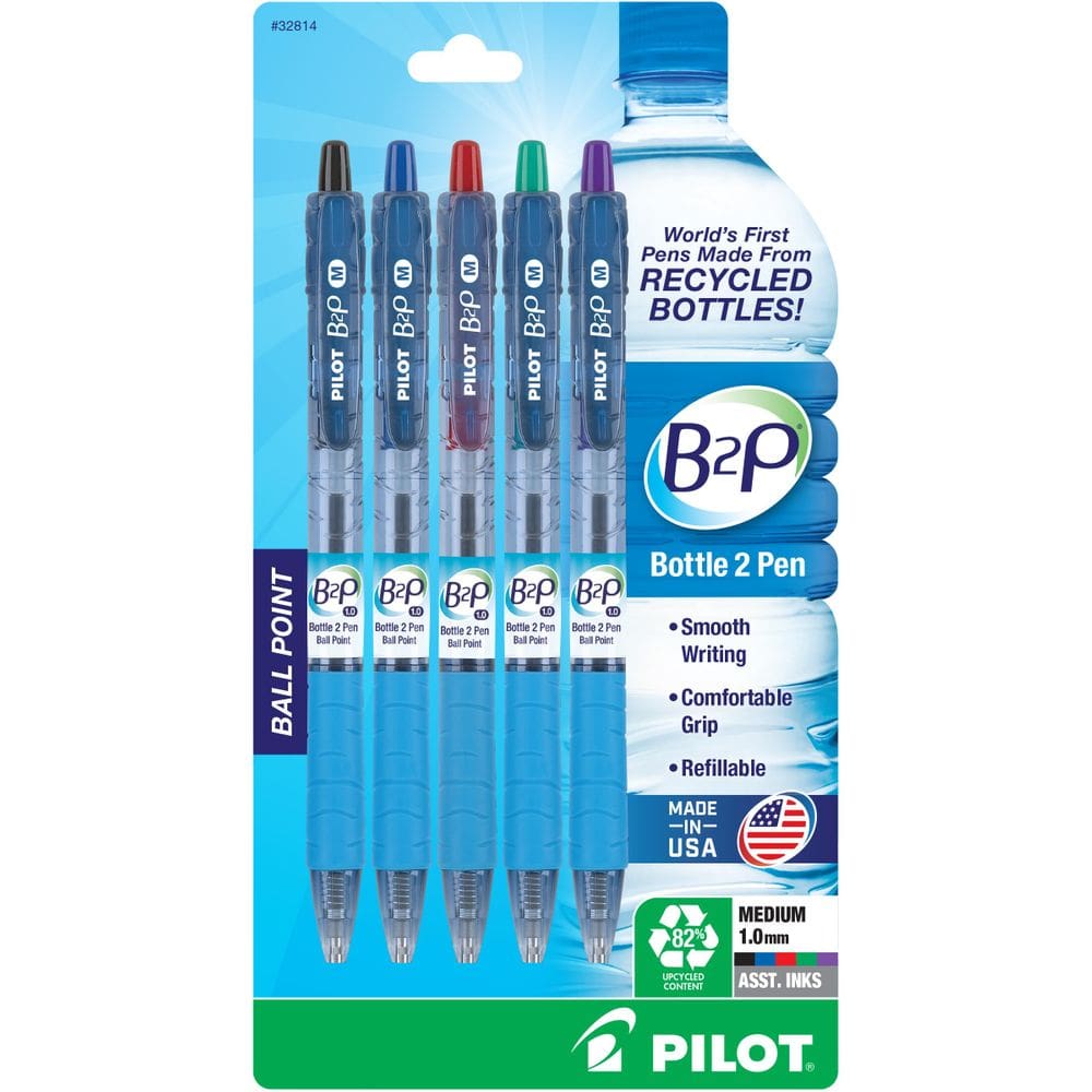 Caneta esferográfica PILOT B2P, garrafa a caneta, pacote com 5