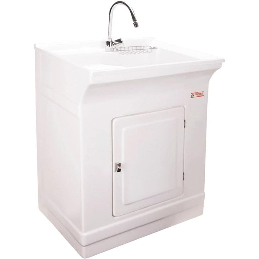 Tanque de Lavar Roupas 40 Litros Fiberblu Fibertanque Elegance, Branco