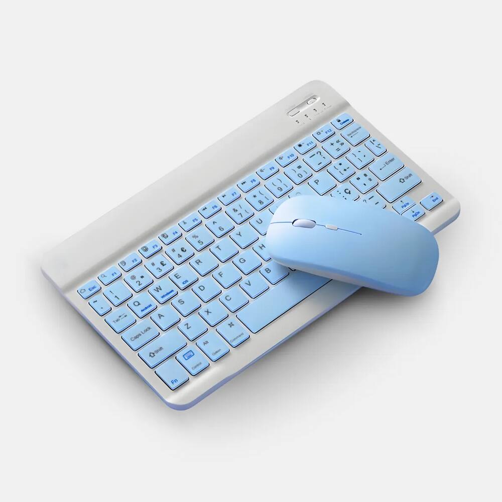 Kit Teclado + Mouse Sem Fio Bluetooth Recarregável AZUL