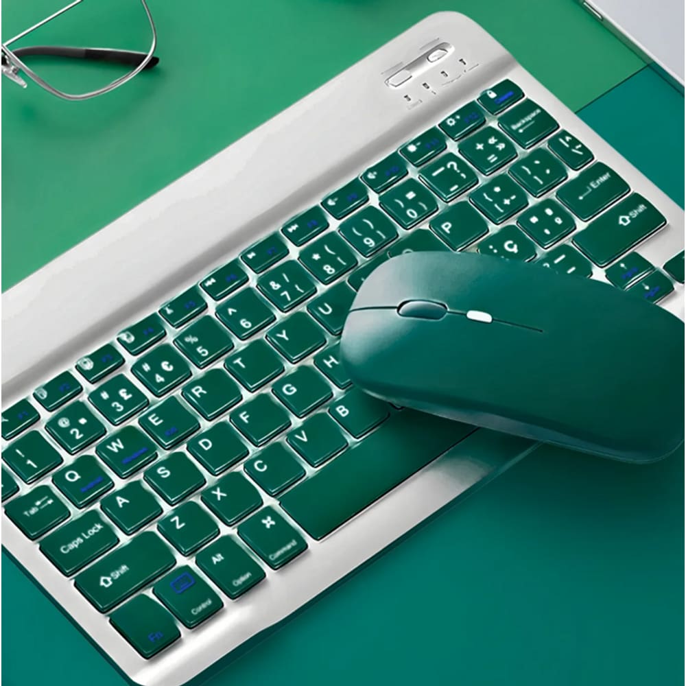 Kit Teclado Mouse Sem Fio Recarregável VERDE