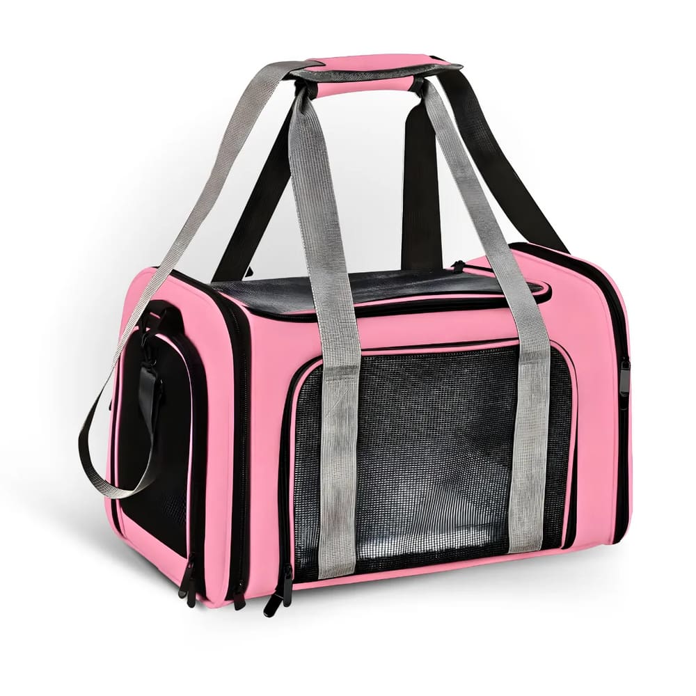 Bolsa Transporte Pet Rosa P/ Viagem Gato e Cachorro