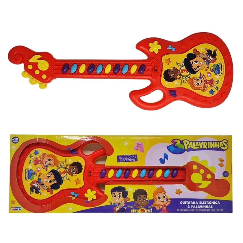 Guitarra Eletronica Musical Infantil 3 Palavrinhas - Winfun