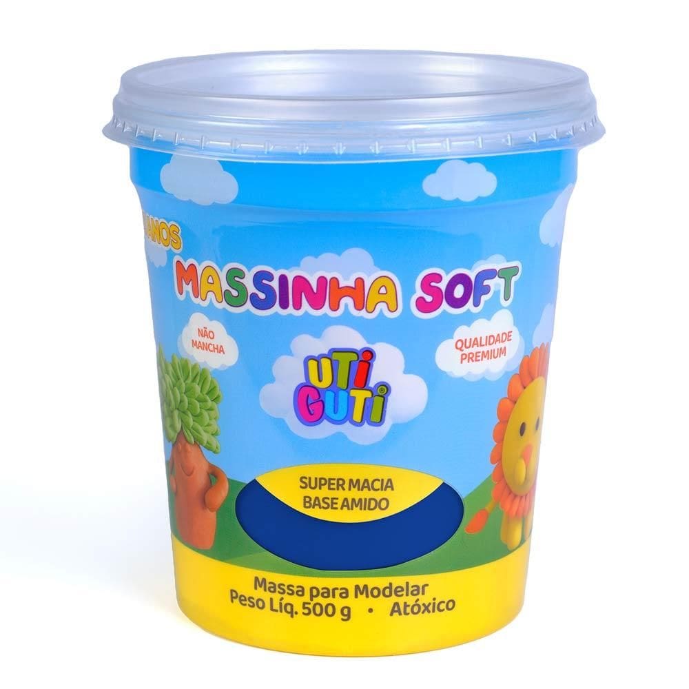 Massa de Modelar 500g Azul Escuro Uti Guti 004024
