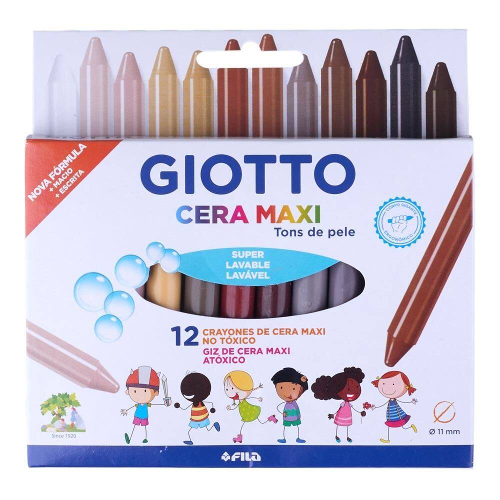 Giz de Cera Tons De Pele com 12 Unidades Giotto 202302ES