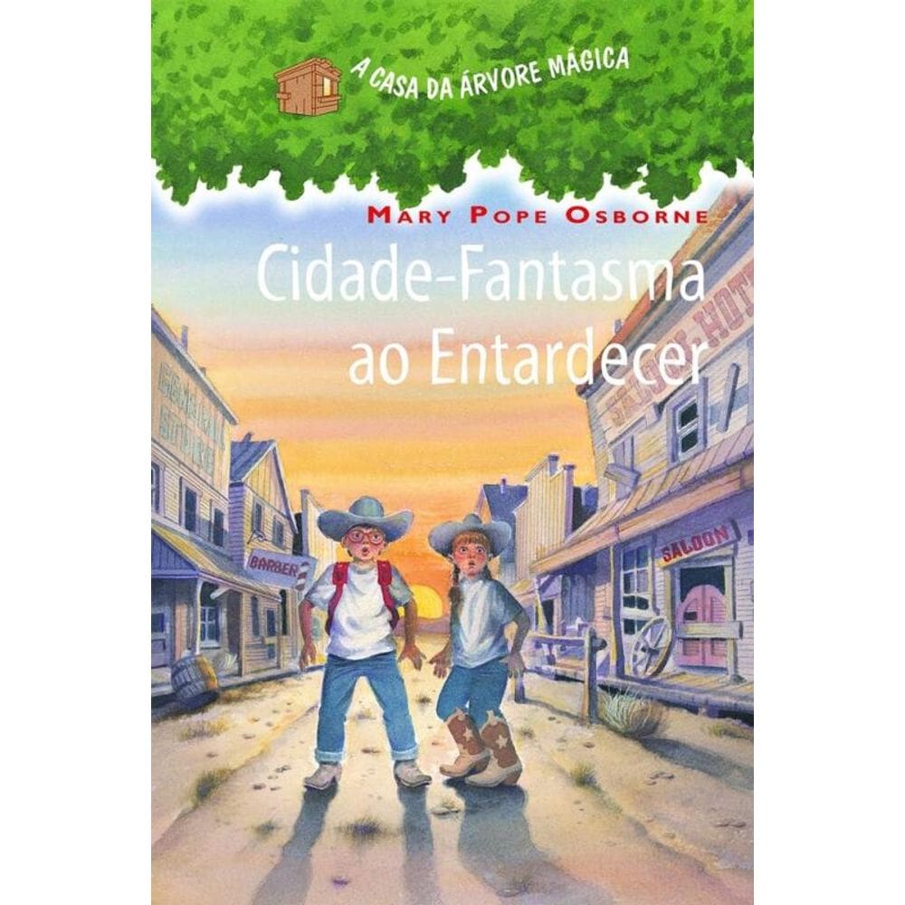 Cidade-fantasma ao entardecer