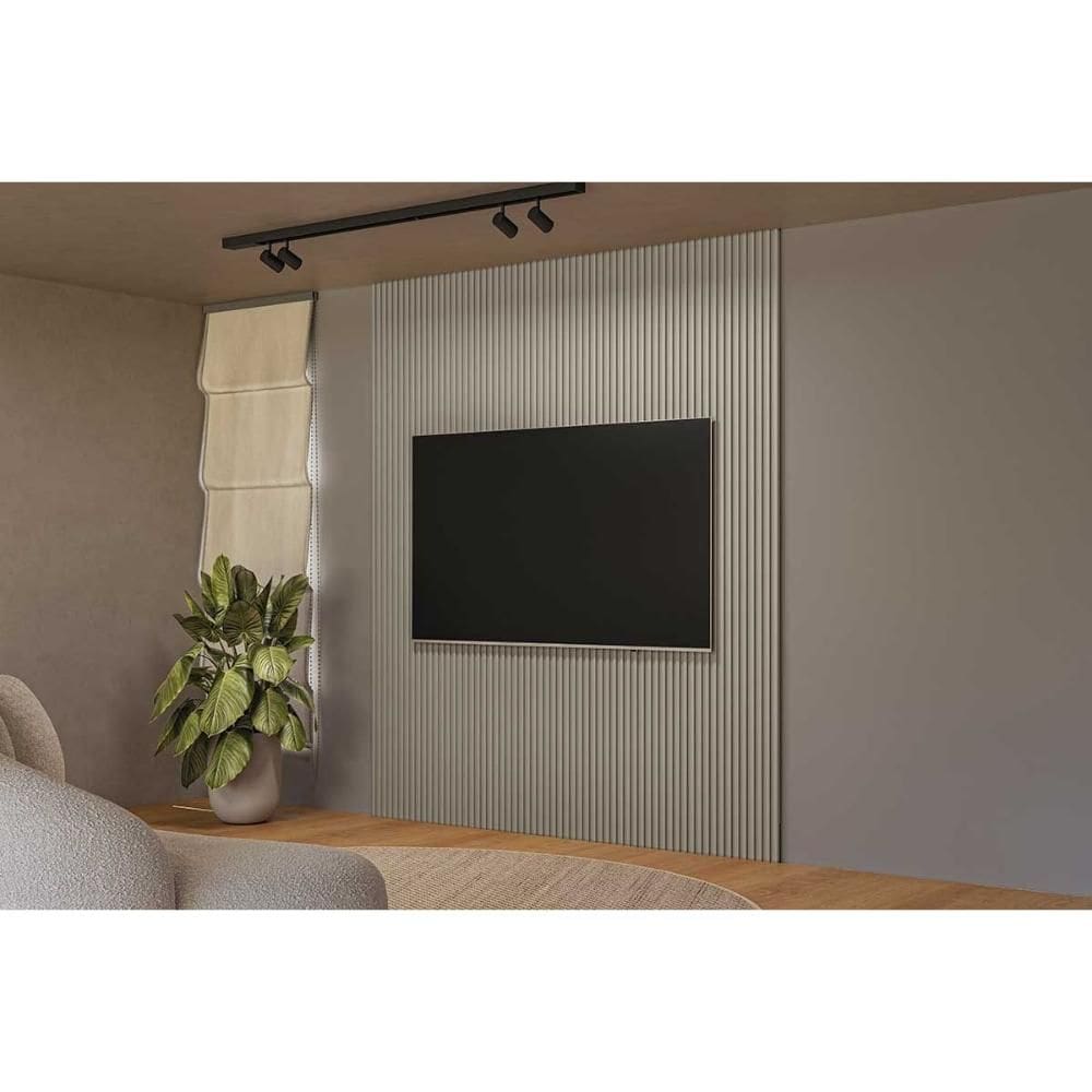 Painel p/ Quarto até 100 Pol Modular 3.0 Ripado 297x250cm Gris Fosco - Linea Brasil
