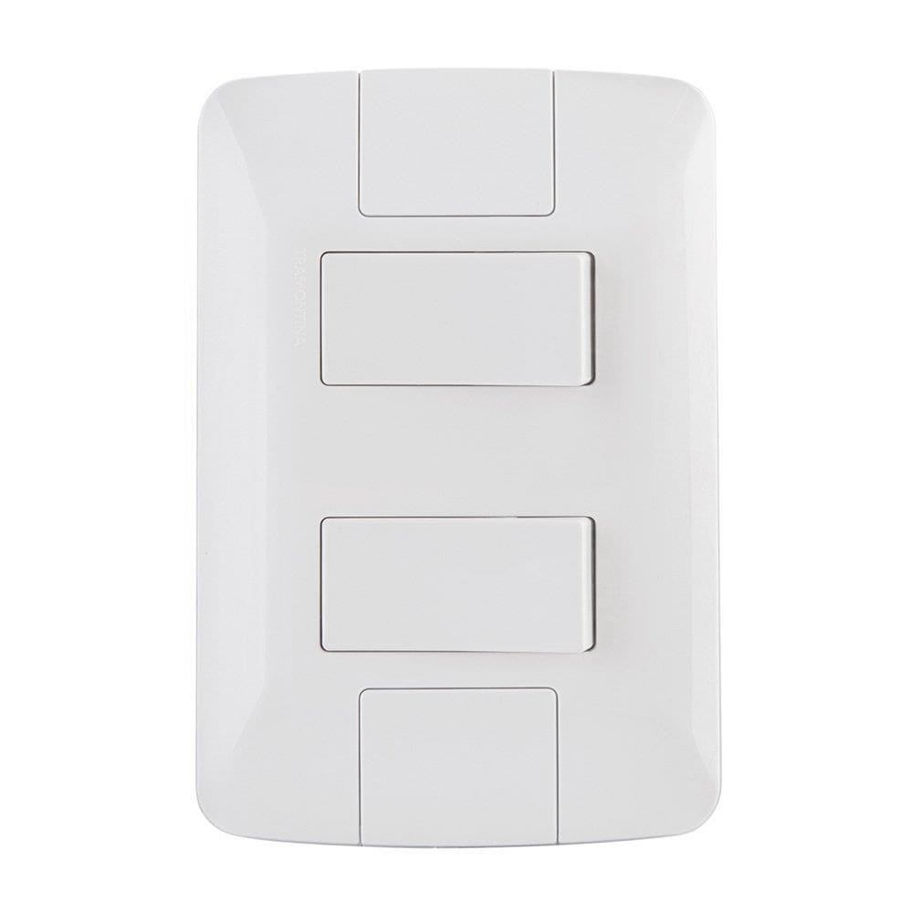 Interruptor Aria Tramontina 2 Teclas Simples 6A com Placa Branca