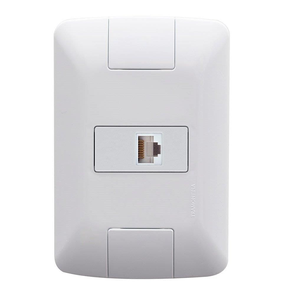 Tomada Aria Tramontina RJ445 Categoria 6 com Placa Branco