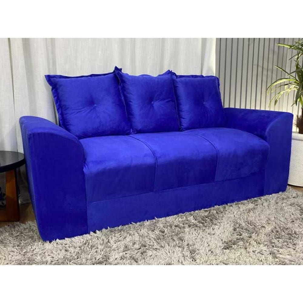 Sofá 3 Lugares Azul 910 Porto