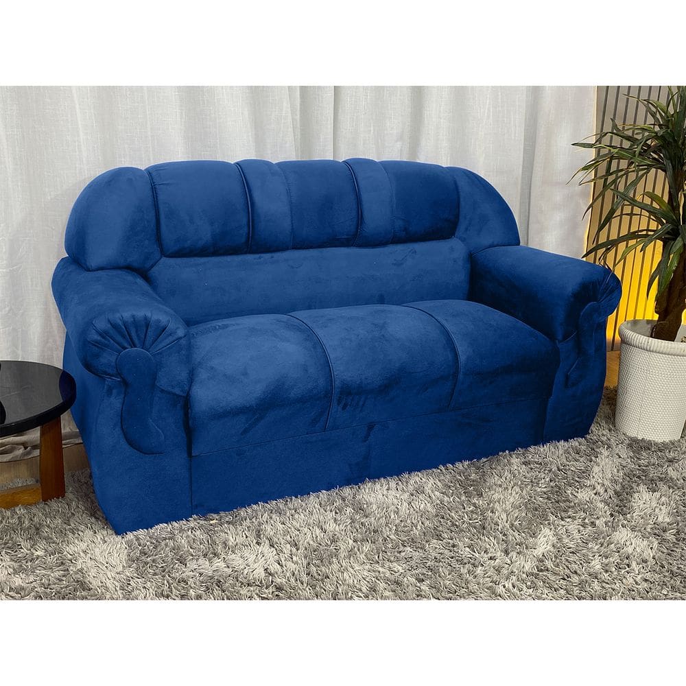 Sofá 3 Lugares Azul 410 Corsa