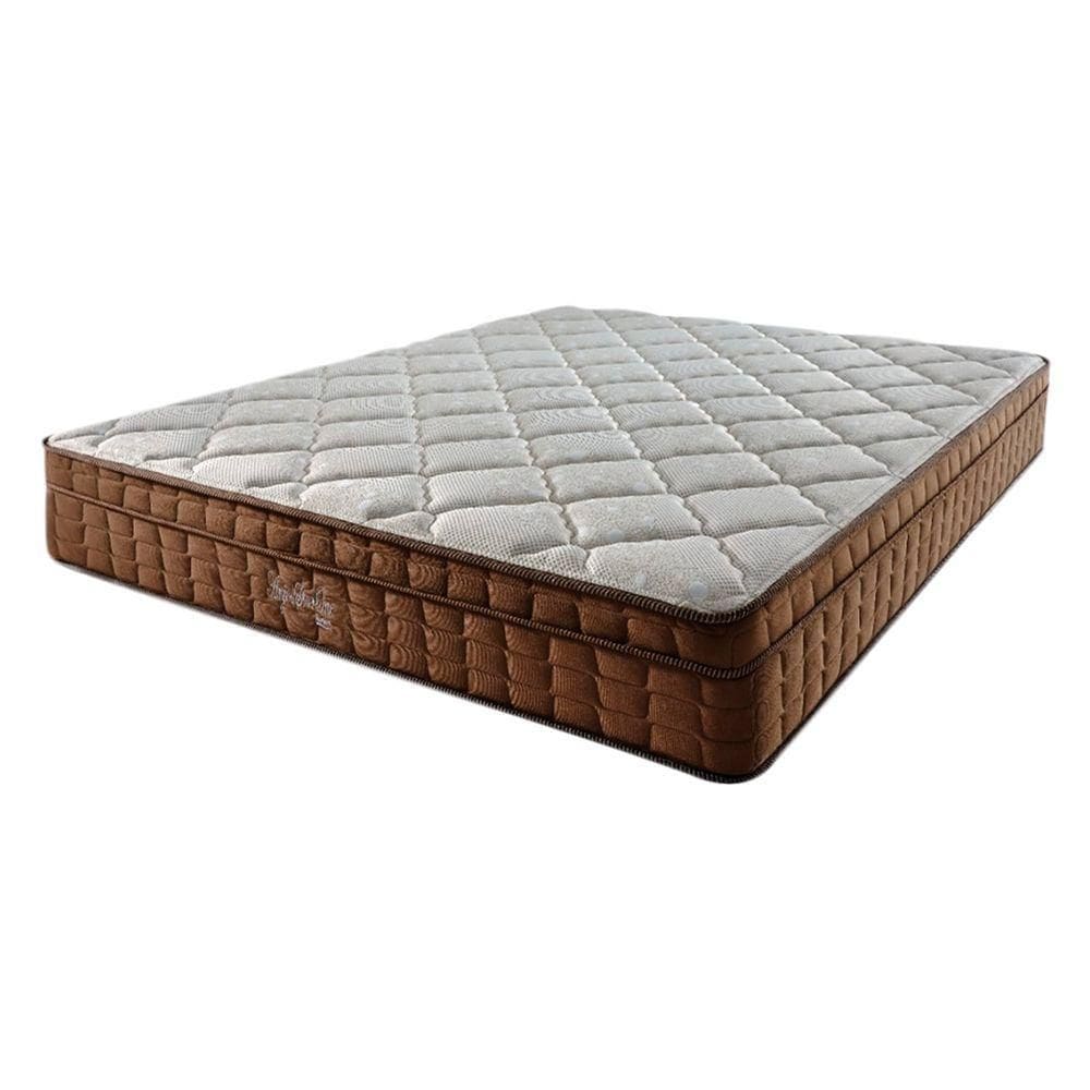 Cama Box Baú Bege E Colchão Star Pillow In Casal