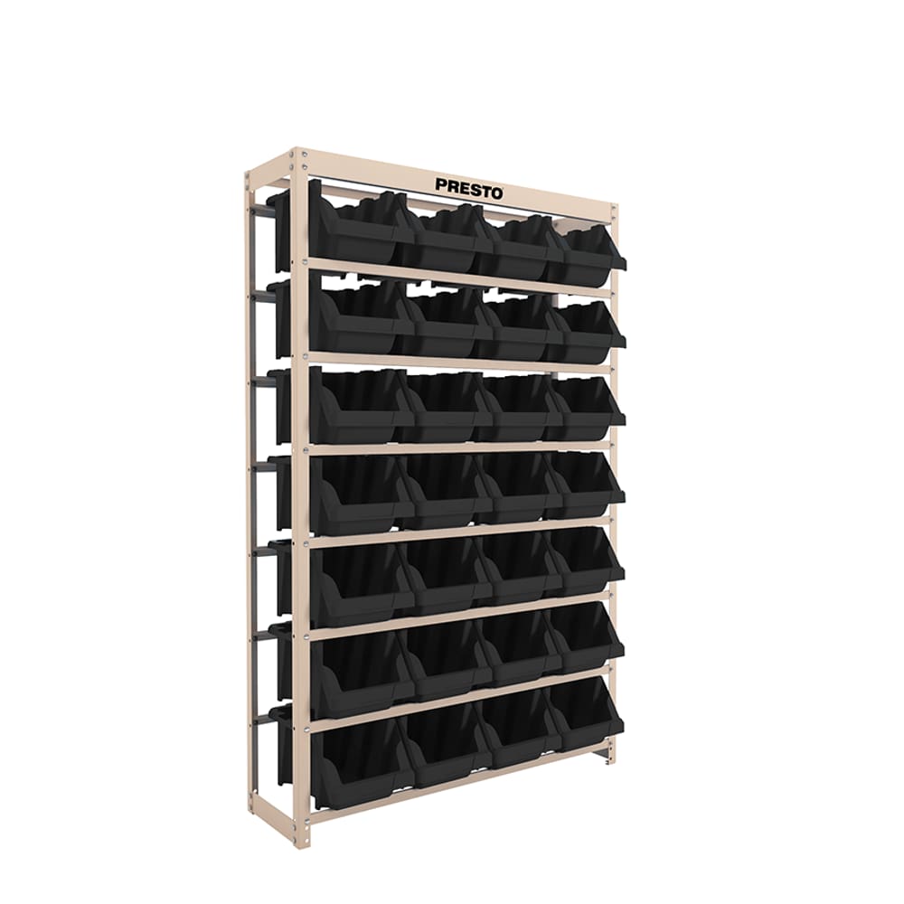 Kit Estante Gaveteiro com 28 Gavetas Nº 7 Preto 93015 - PRESTO