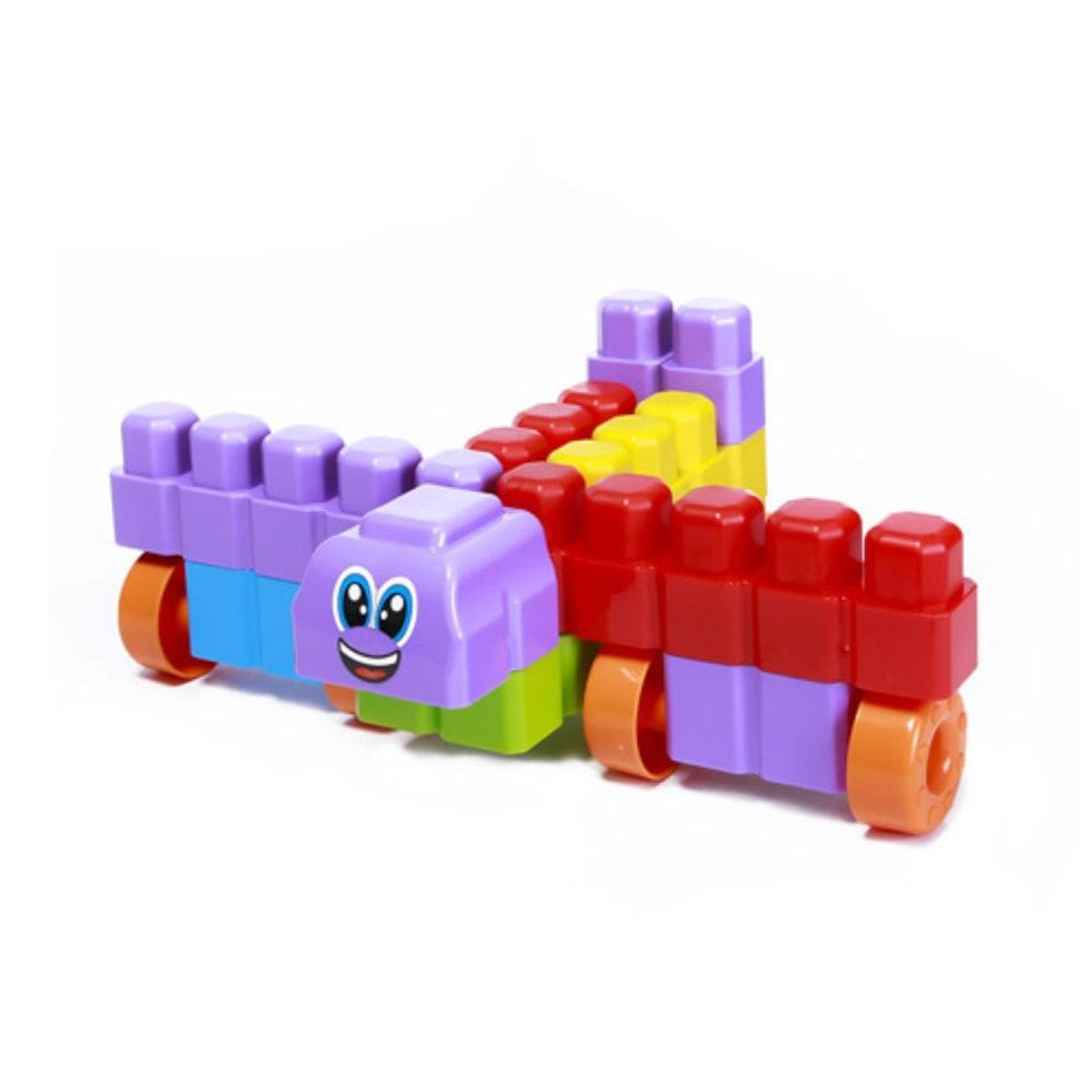 Blocos de Montar Didático MBrinks 62 Peças Coloridas Infantil Educativo Maral
