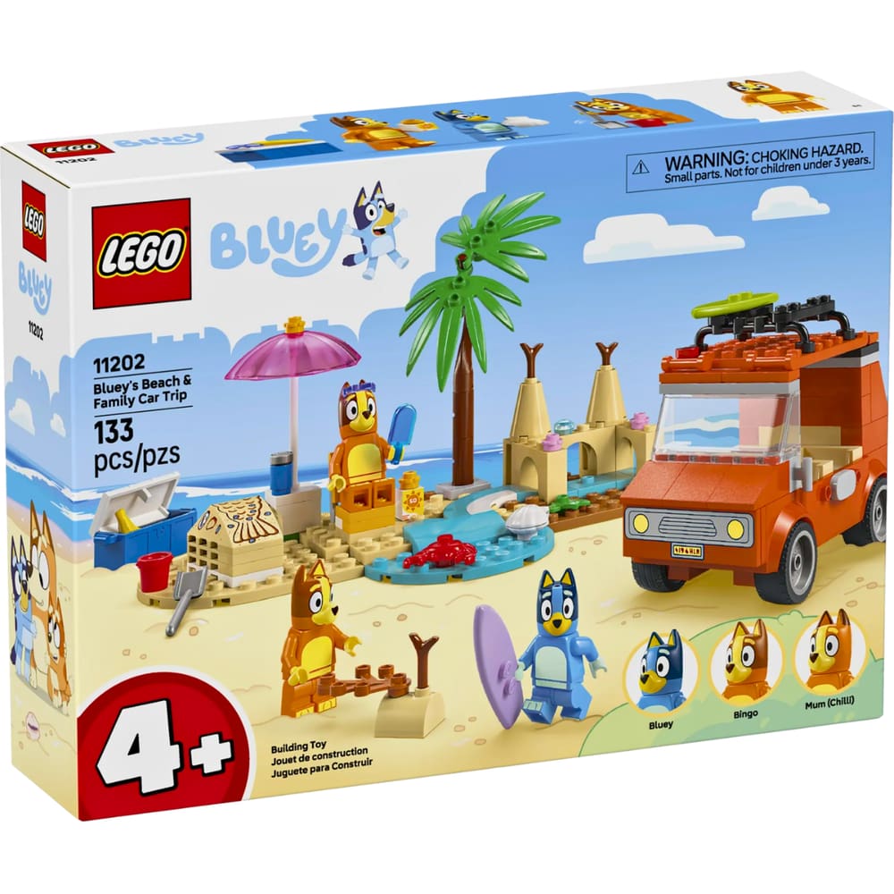 Lego Bluey Viagem de carro em Família e Praia de Bluey 11202