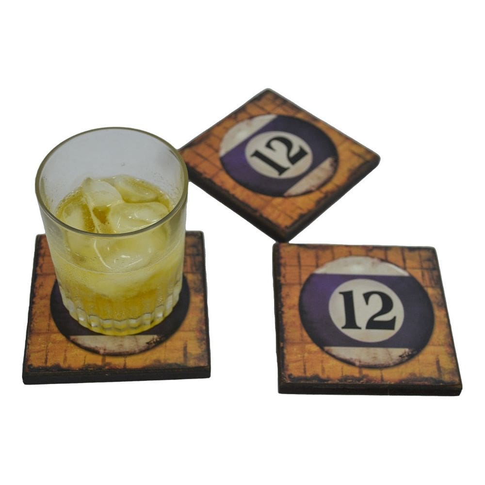 Porta Copos Quadrados Decorados Charmoso Bola 12