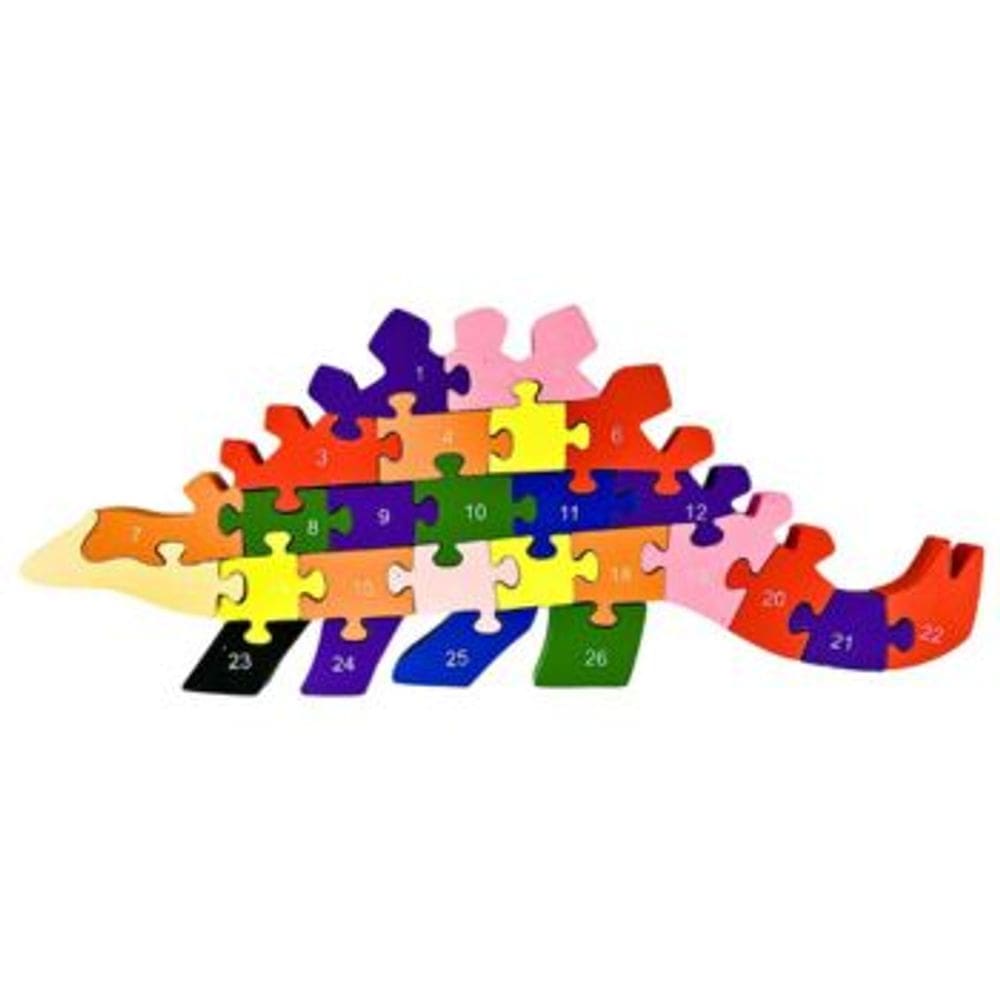 Quebra Cabeca MDF Dinossauro Toymix Alfabeto Letras e Numeros 26 Pecas Coloridas Brinquedo Didatico