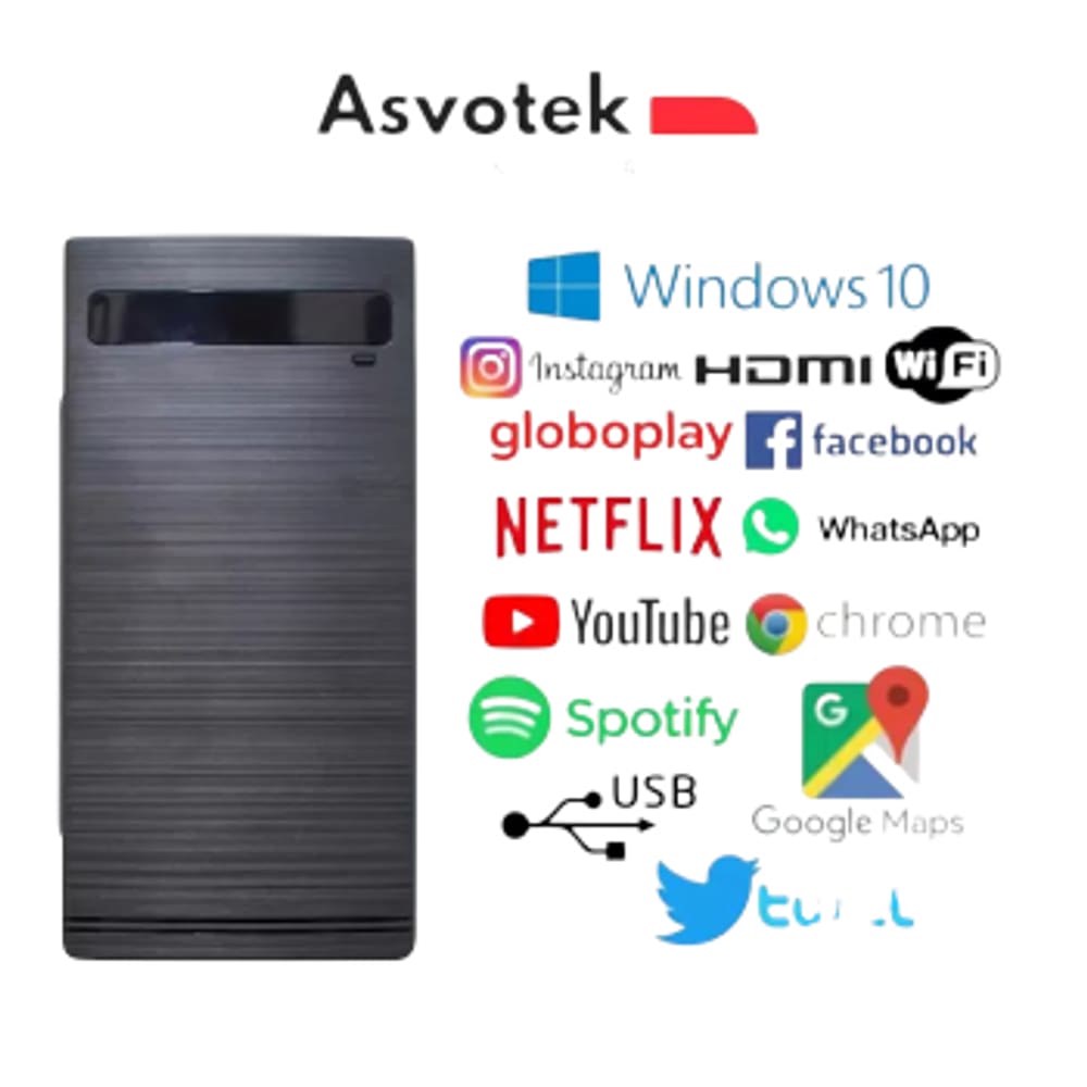Computador Asvotek Intel Core I3 8gb Ssd 120 Windows 10 Pro