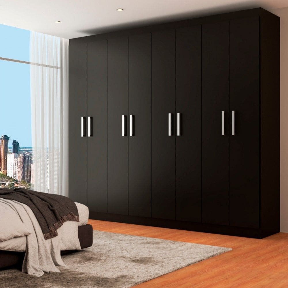 Guarda-Roupa Casal Malbec 8 Portas Preto - Pm