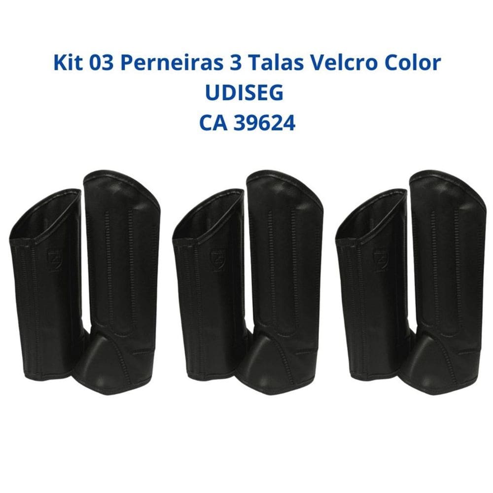 Kit 03 Perneiras Proteção 3 Talas fecho aderente Color UDISEG CA 39624
