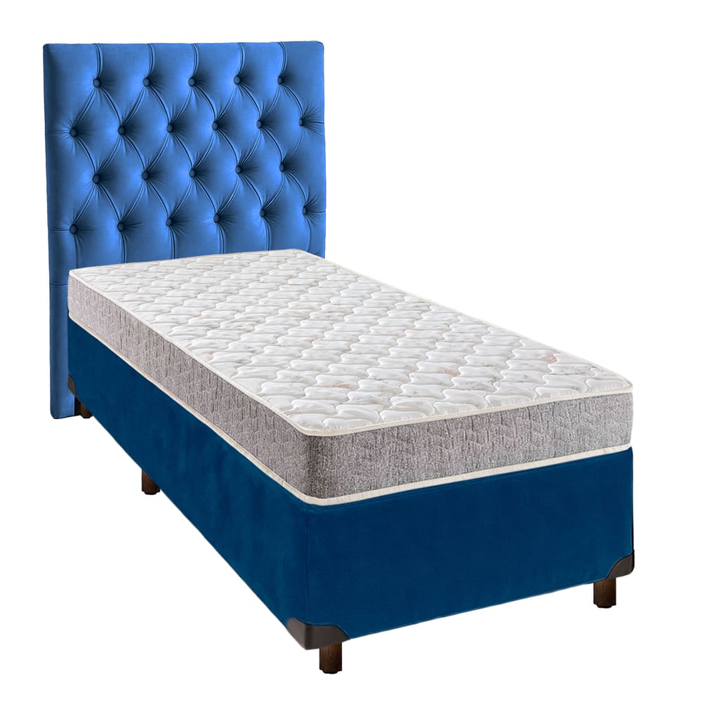 Kit Cama Box + Cabeceira + Colchão Solteiro D23 - D23 - Inducol