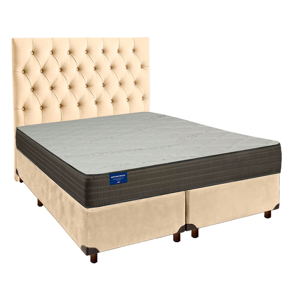 Kit Cabeceira + Cama Box + Colchão Queen D33 Orthotech Inducol