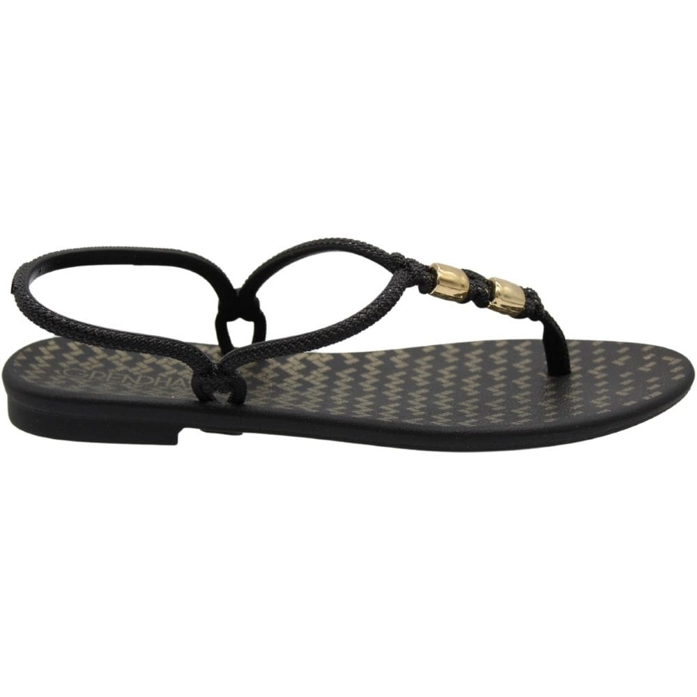 Sandália Rasteira de Dedo Grendha Ternura Metalizada Feminina