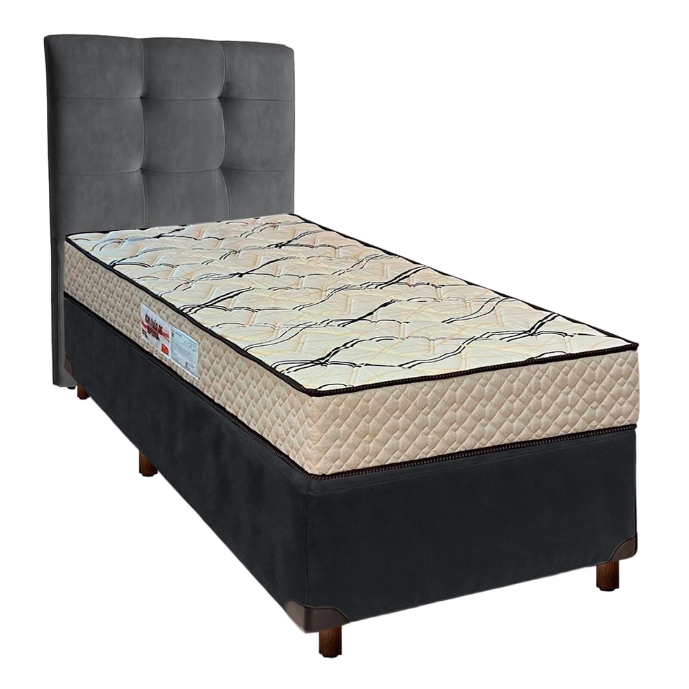 Kit Cama Box + Cabeceira + Colchão Solteiro D33 - Maxsono - Paropas