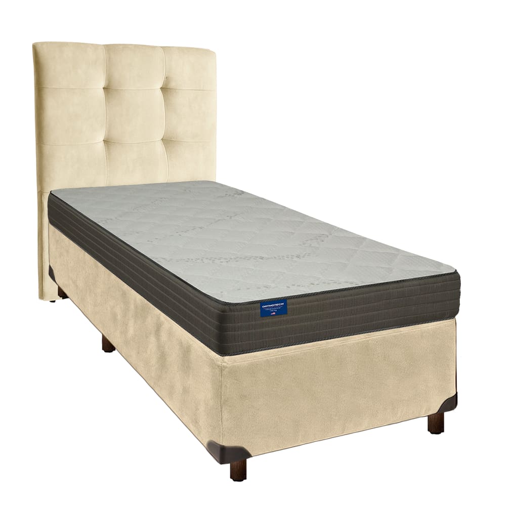 Kit Cabeceira + Cama Box  + Colchão Solteiro D33 Orthotech Inducol
