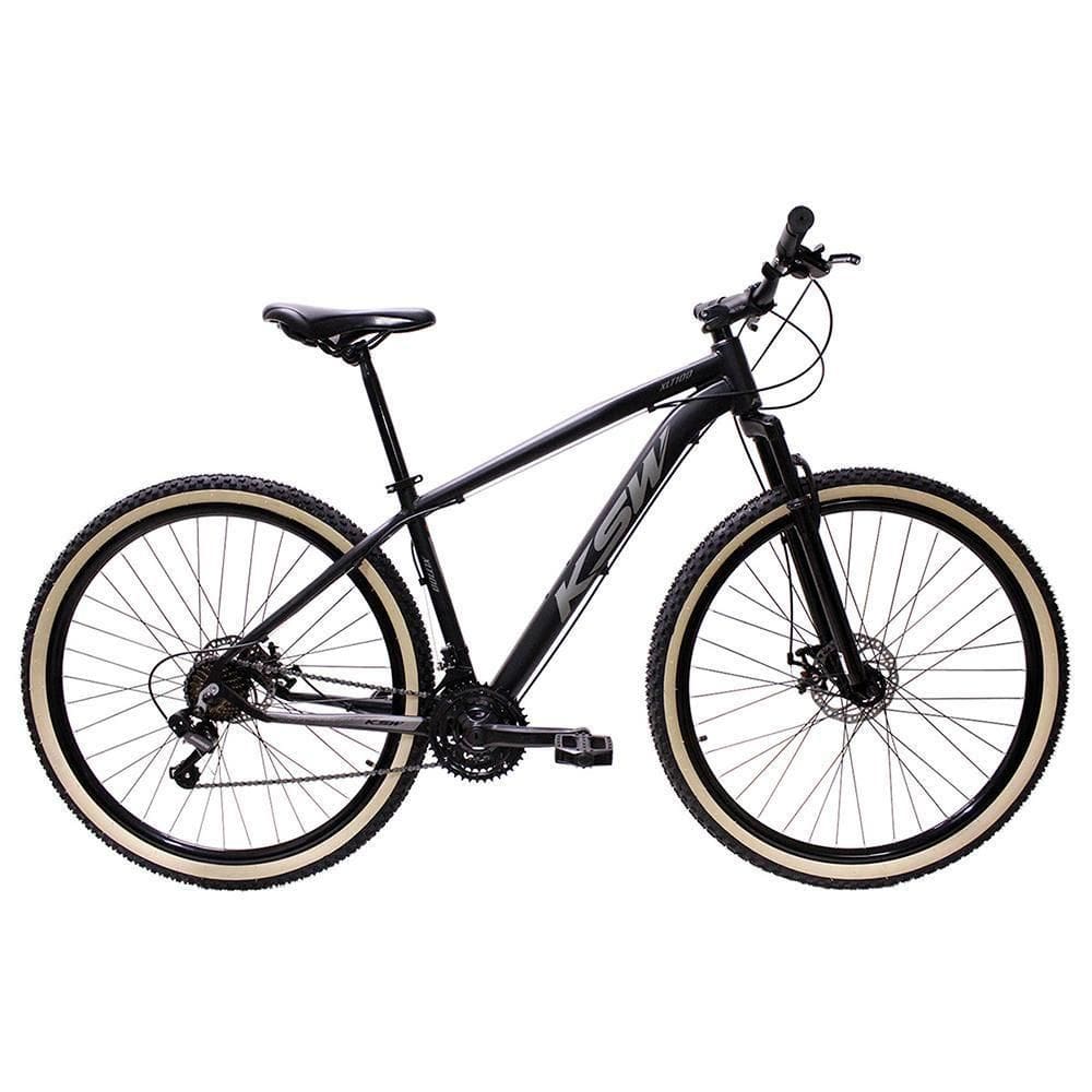 Bicicleta Aro 29 Ksw 21 Marchas Alumínio Cambio Shimano Preto Fos -ad Prata