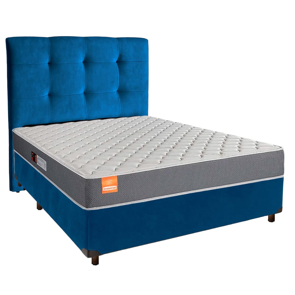 Cama Box + Colchão Casal D23 Pro Inducol + Cabeceira Estofada