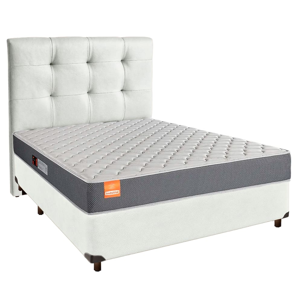 Cama Box + Colchão Casal D23 Pro Inducol + Cabeceira Estofada