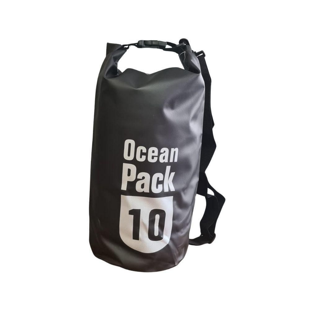 Bolsa Saco Estanque A Prova D`água 10l Reforçada Com Alça Passeio Aquático Mergulho Pescaria Natação Canoagem Preto