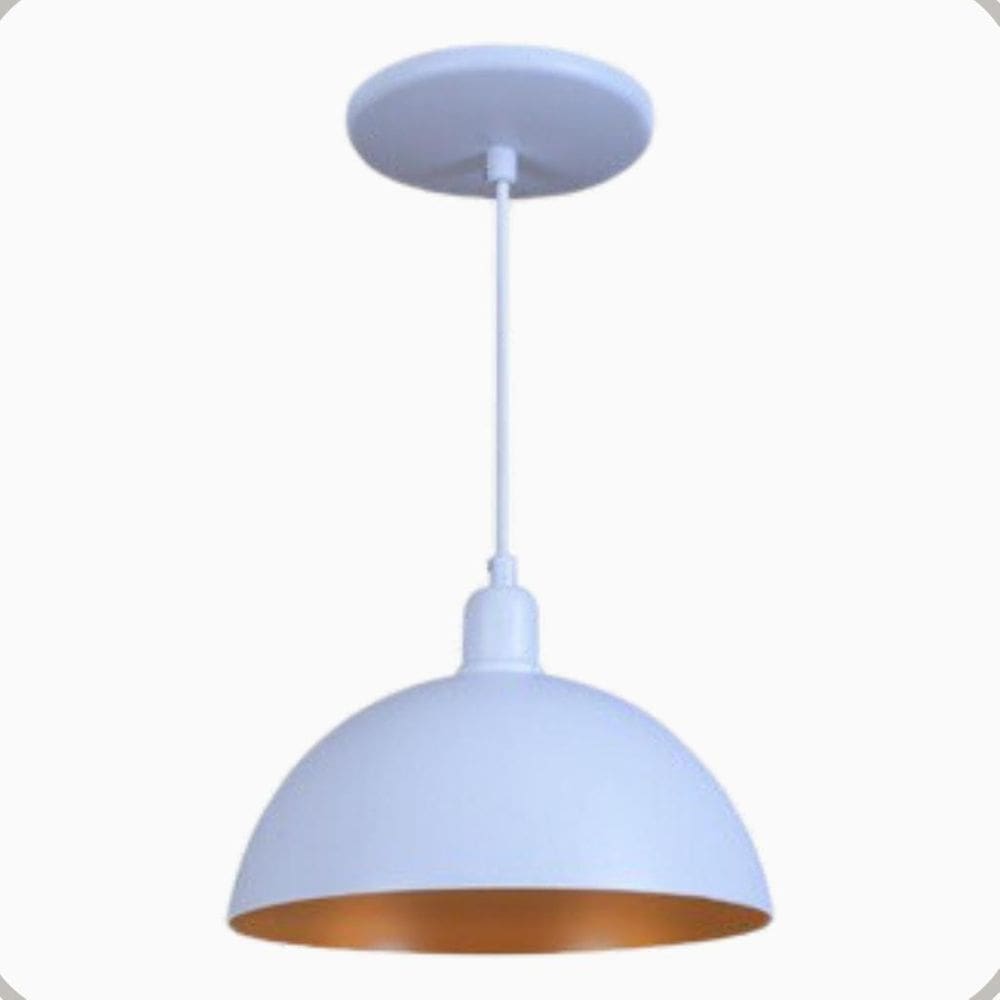 Pendente Meia Lua 24 Aluminio Teto Cabo 1 metro 1 Luz E27 Bivolt Lumini Lab