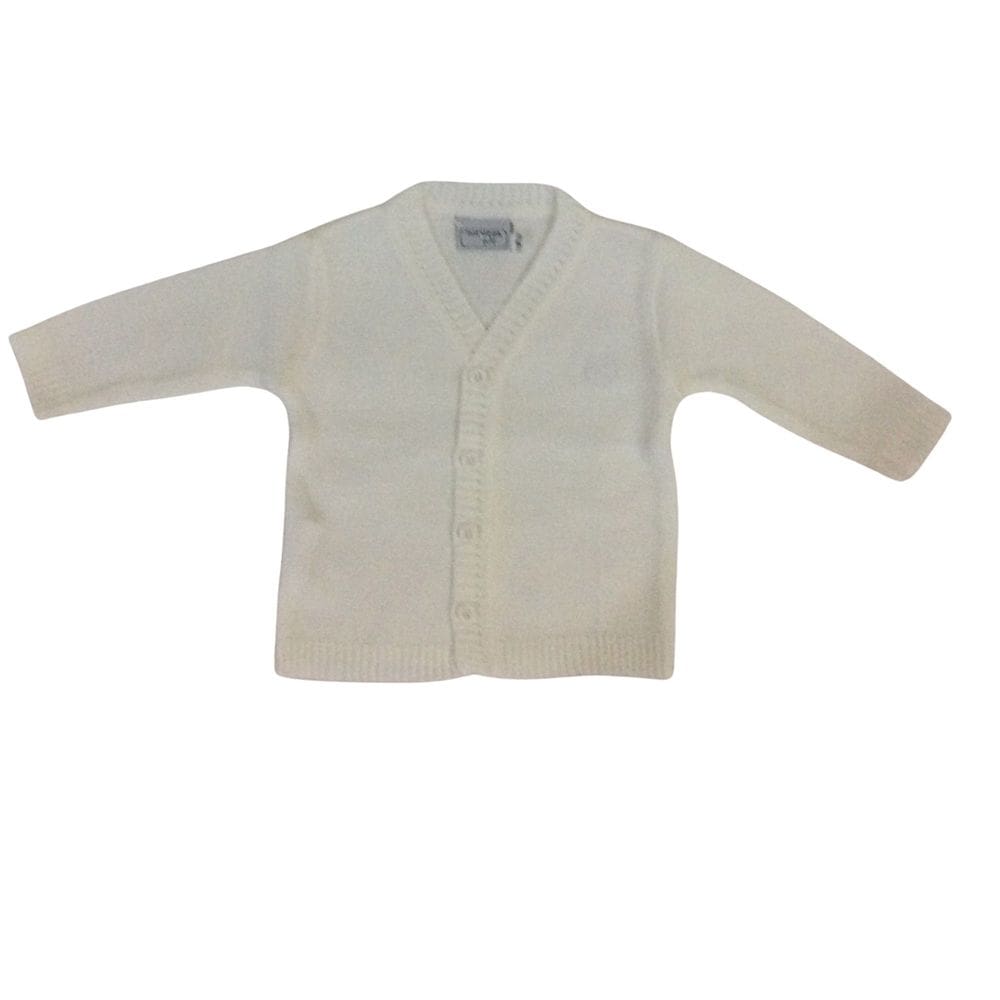 Cardigan masc linho  infantil Noruega basico  branco