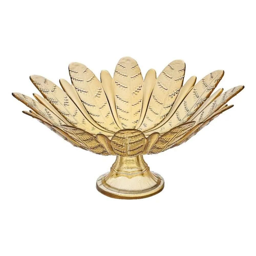 Fruteira de Mesa com Pé Folhas Âmbar V1500T-AB - Vitazza