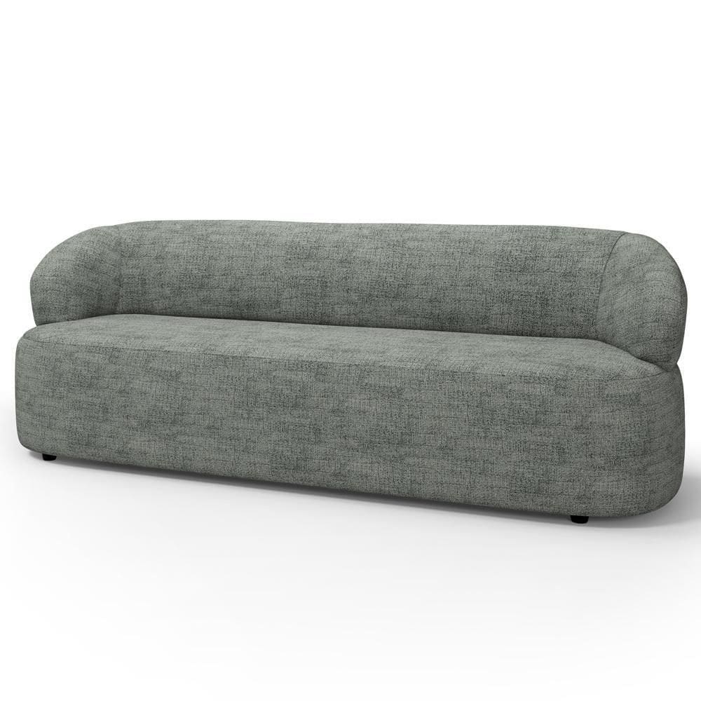 Sofá 3 Lugares Orgânico Sala De Estar Living 205cm Carmen F04 Linho Cinza - Lyam Decor