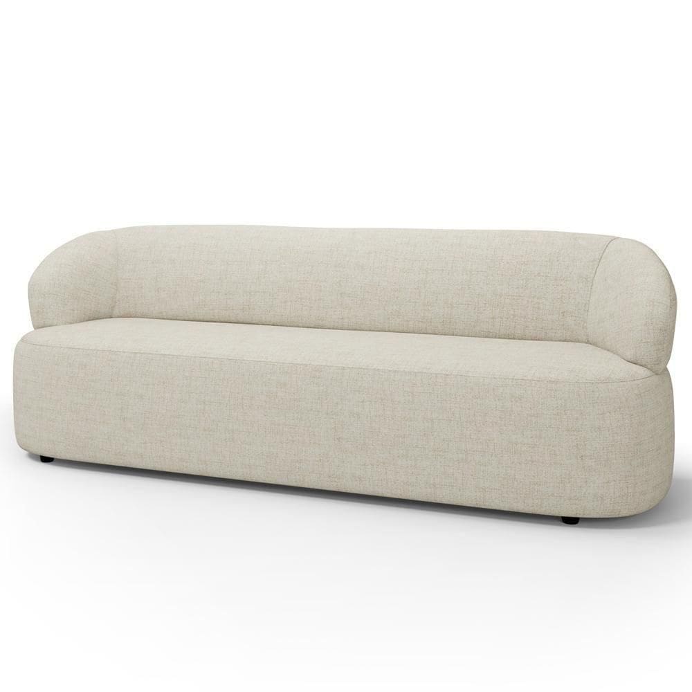 Sofá 3 Lugares Orgânico Sala De Estar Living 205cm Carmen F04 Linho Mescla - Lyam Decor